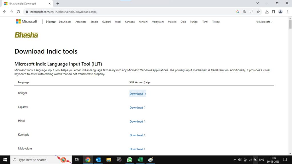 Microsoft Indic Language Input Tool