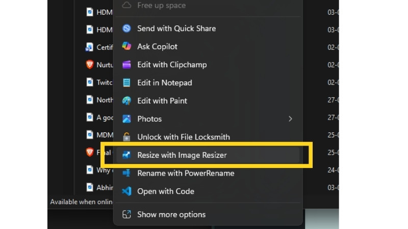 Microsoft PowerToys - Image resize