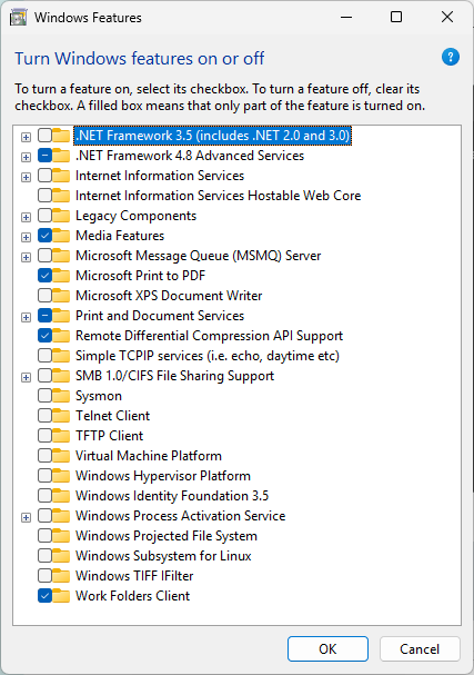 optionalfeatures - Windows Features